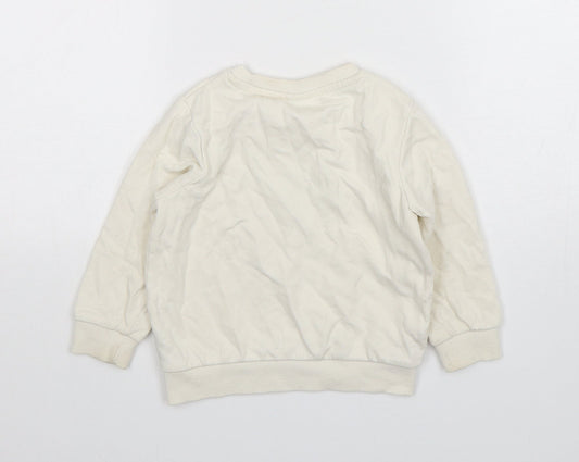 TU Boys Beige  Cotton Pullover Jumper Size 18-24 Months  Pullover