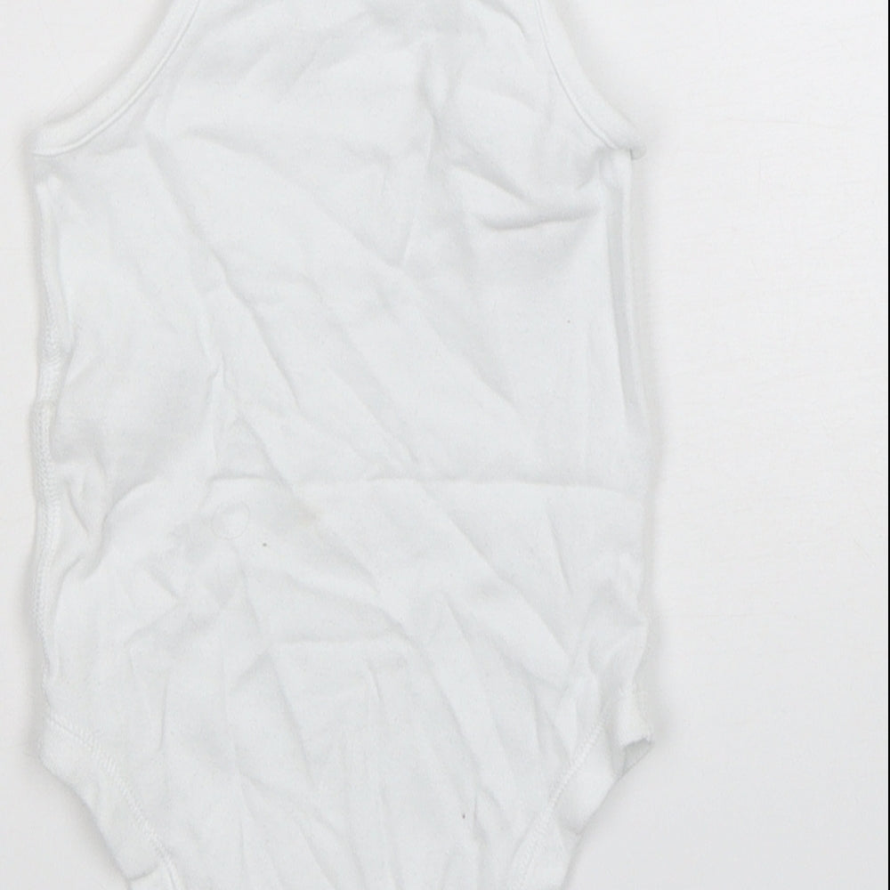 Marks and Spencer Baby White Spotted Cotton Leotard One-Piece Size 18-24 Months  Snap