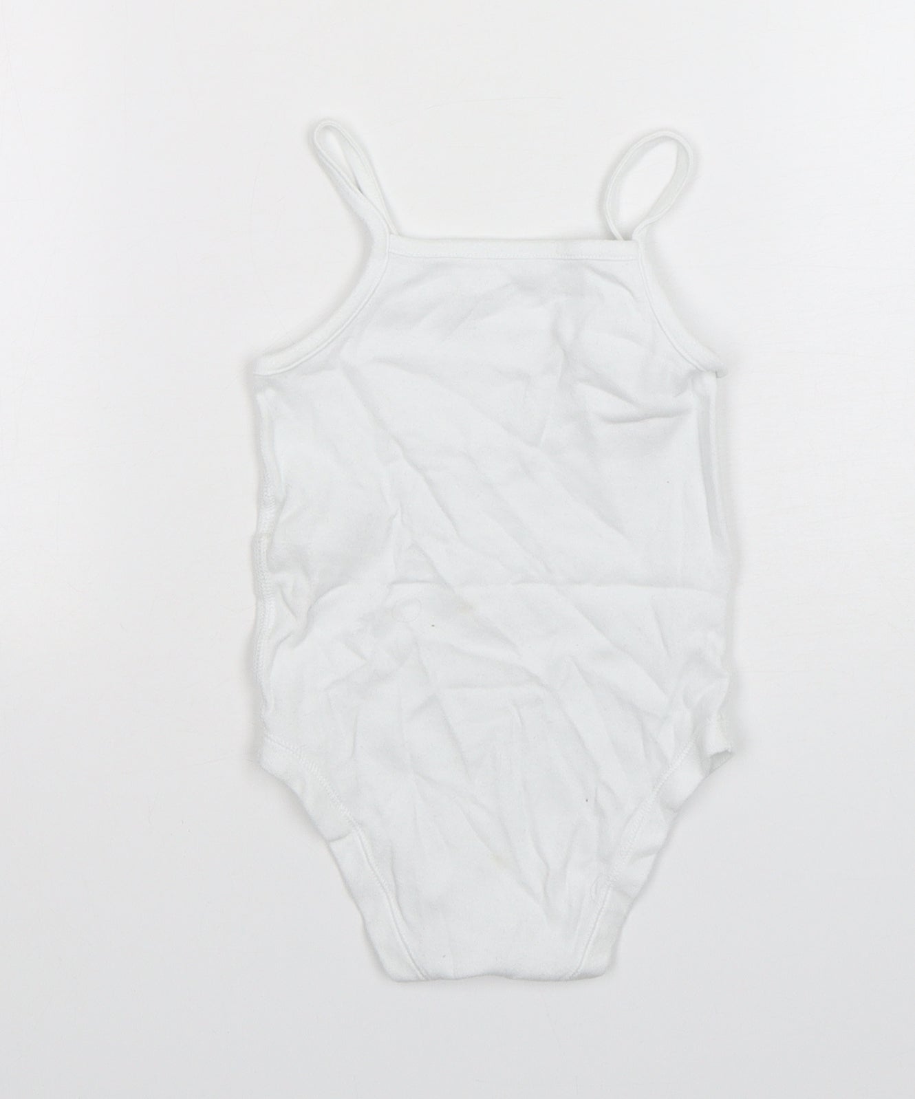 Marks and Spencer Baby White Spotted Cotton Leotard One-Piece Size 18-24 Months  Snap