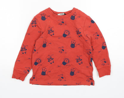 George Boys Red Spotted Cotton Pullover Jumper Size 18-24 Months  Pullover
