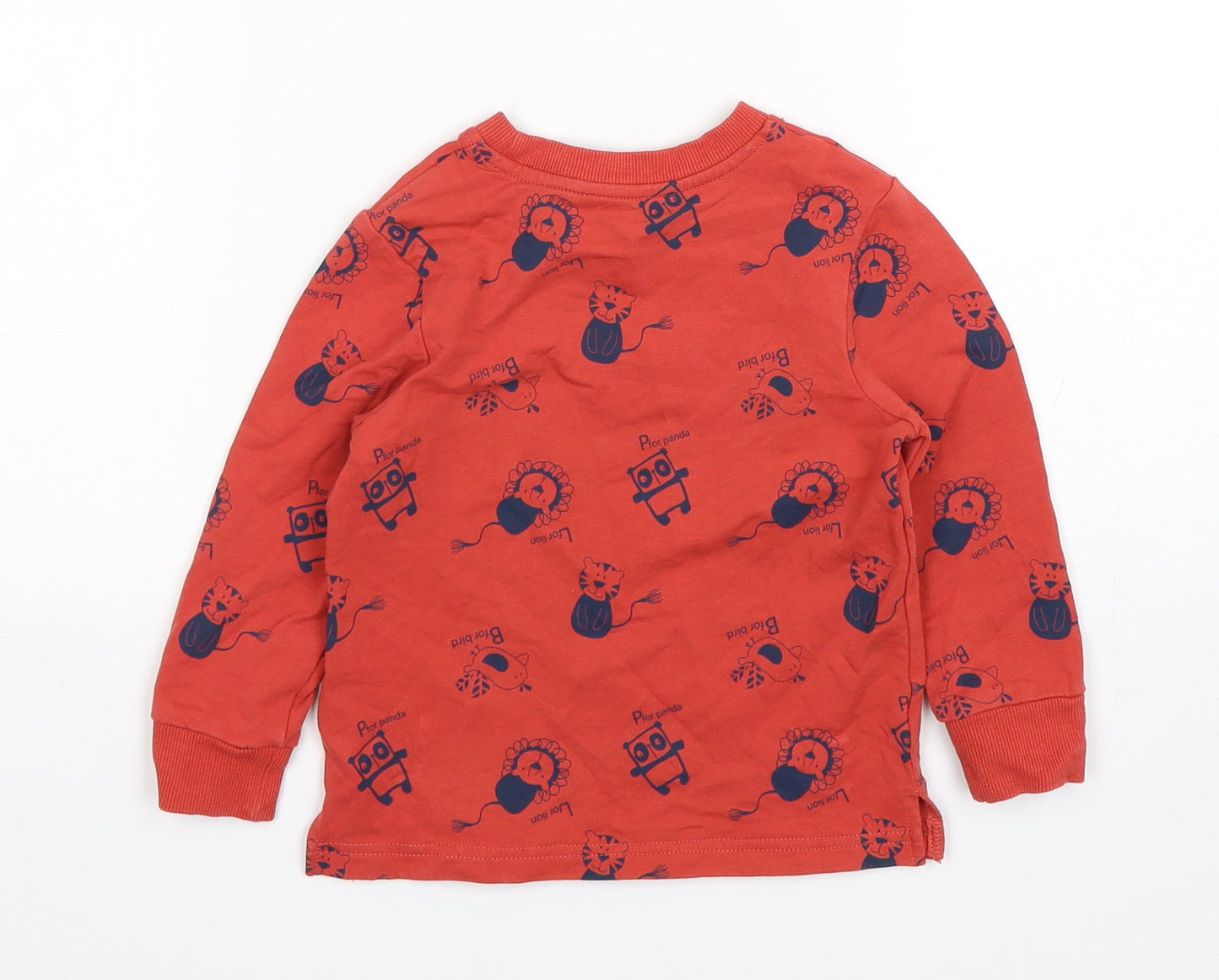 George Boys Red Spotted Cotton Pullover Jumper Size 18-24 Months  Pullover