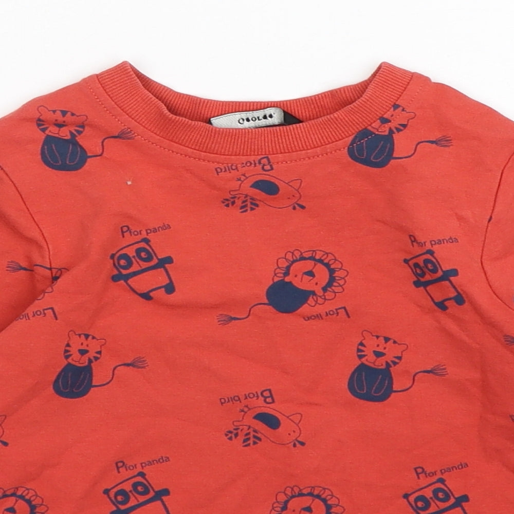George Boys Red Spotted Cotton Pullover Jumper Size 18-24 Months  Pullover