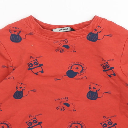 George Boys Red Spotted Cotton Pullover Jumper Size 18-24 Months  Pullover