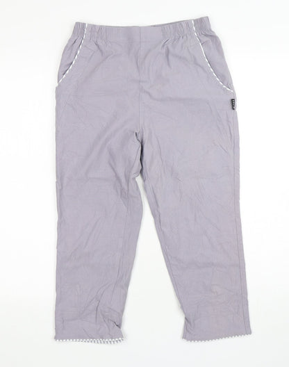Womens UK Size 8 Preworn Regular Fit Pedal Pusher Grey Trousers