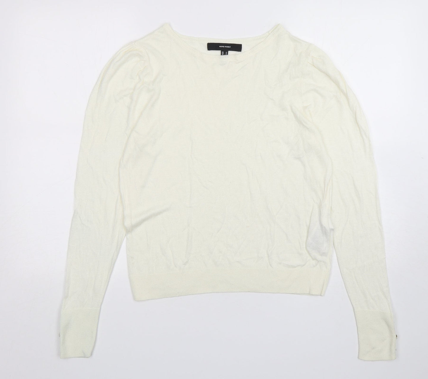 Womens UK Size M VERO MODA Ivory Pullover Jumper