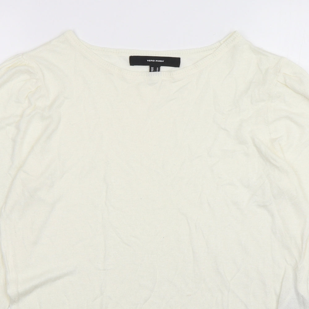 Womens UK Size M VERO MODA Ivory Pullover Jumper