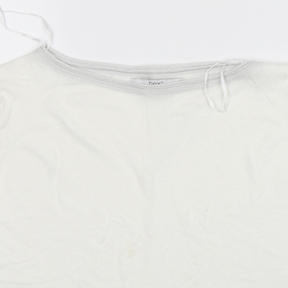 Womens UK Size 14 NEXT White Pullover Jumper