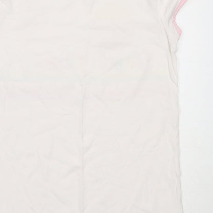 TU Girls White  Cotton Basic T-Shirt Size 9 Years Round Neck  - beach