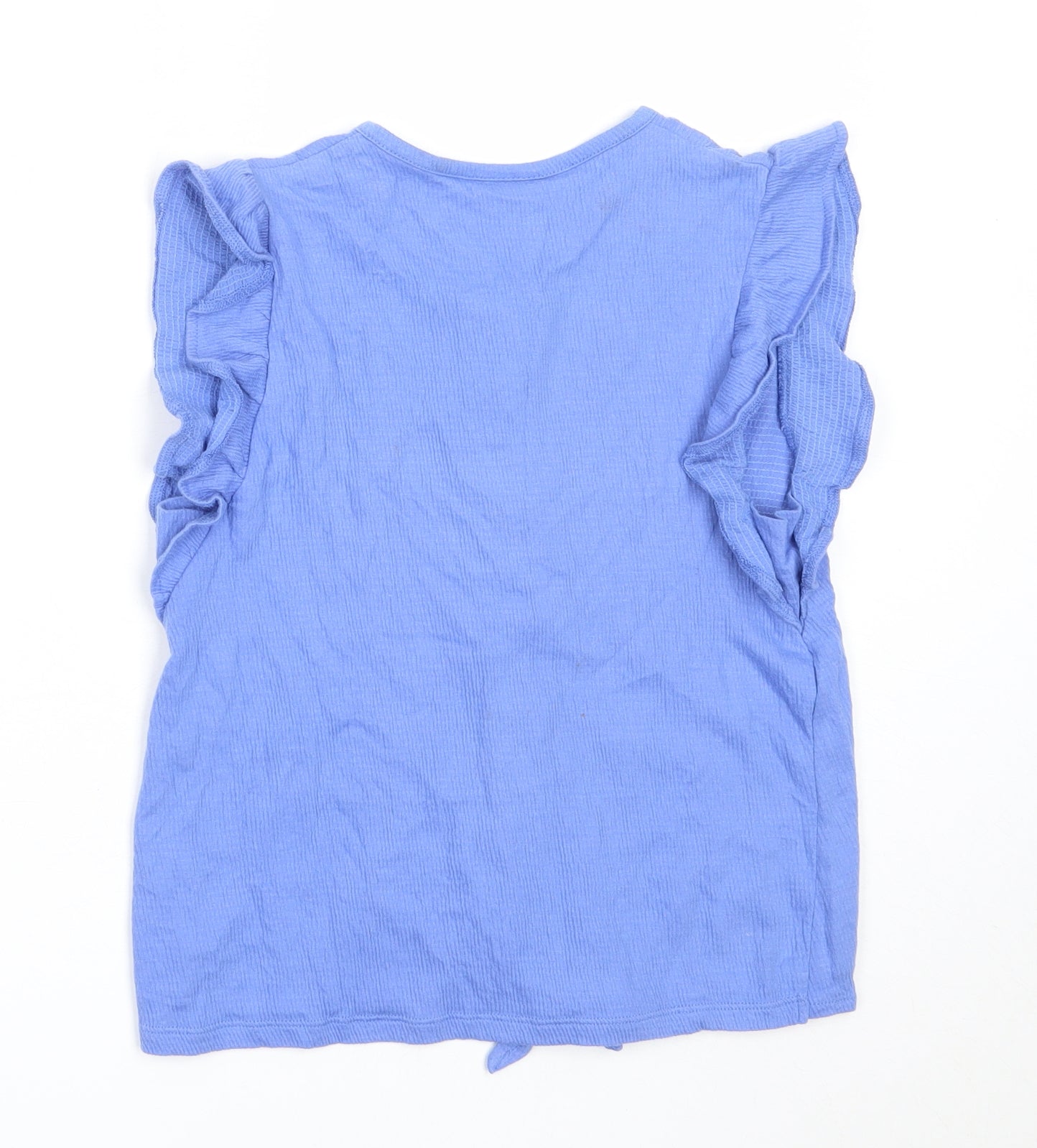 F&F Girls Blue  Cotton Basic Button-Up Size 9-10 Years Round Neck