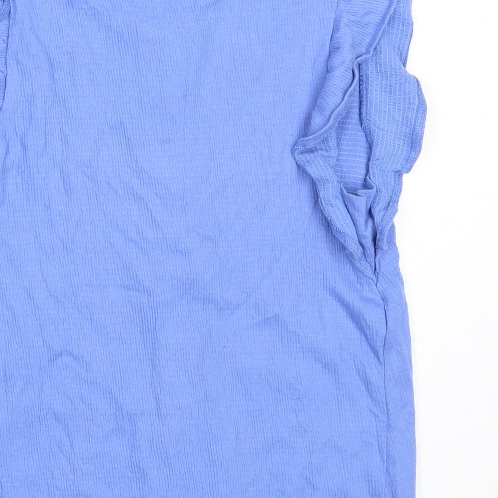 F&F Girls Blue  Cotton Basic Button-Up Size 9-10 Years Round Neck