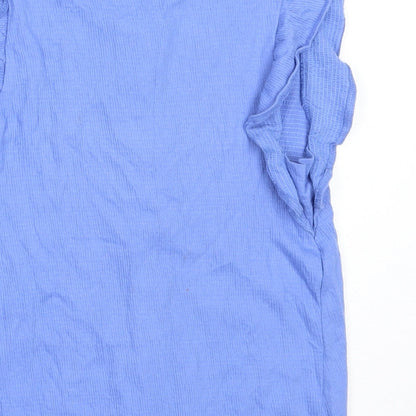 F&F Girls Blue  Cotton Basic Button-Up Size 9-10 Years Round Neck