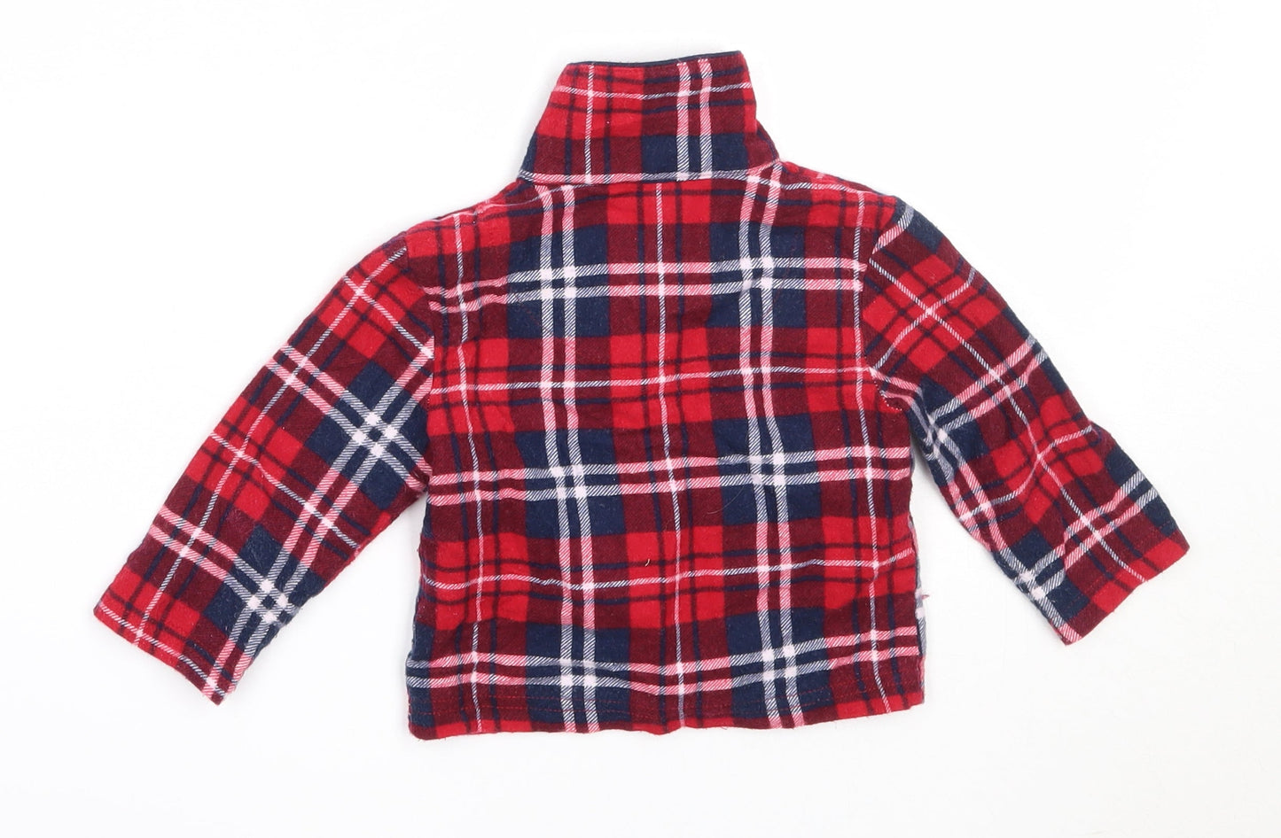 Primark Boys Red Check Cotton Basic Button-Up Size 6-9 Months Collared