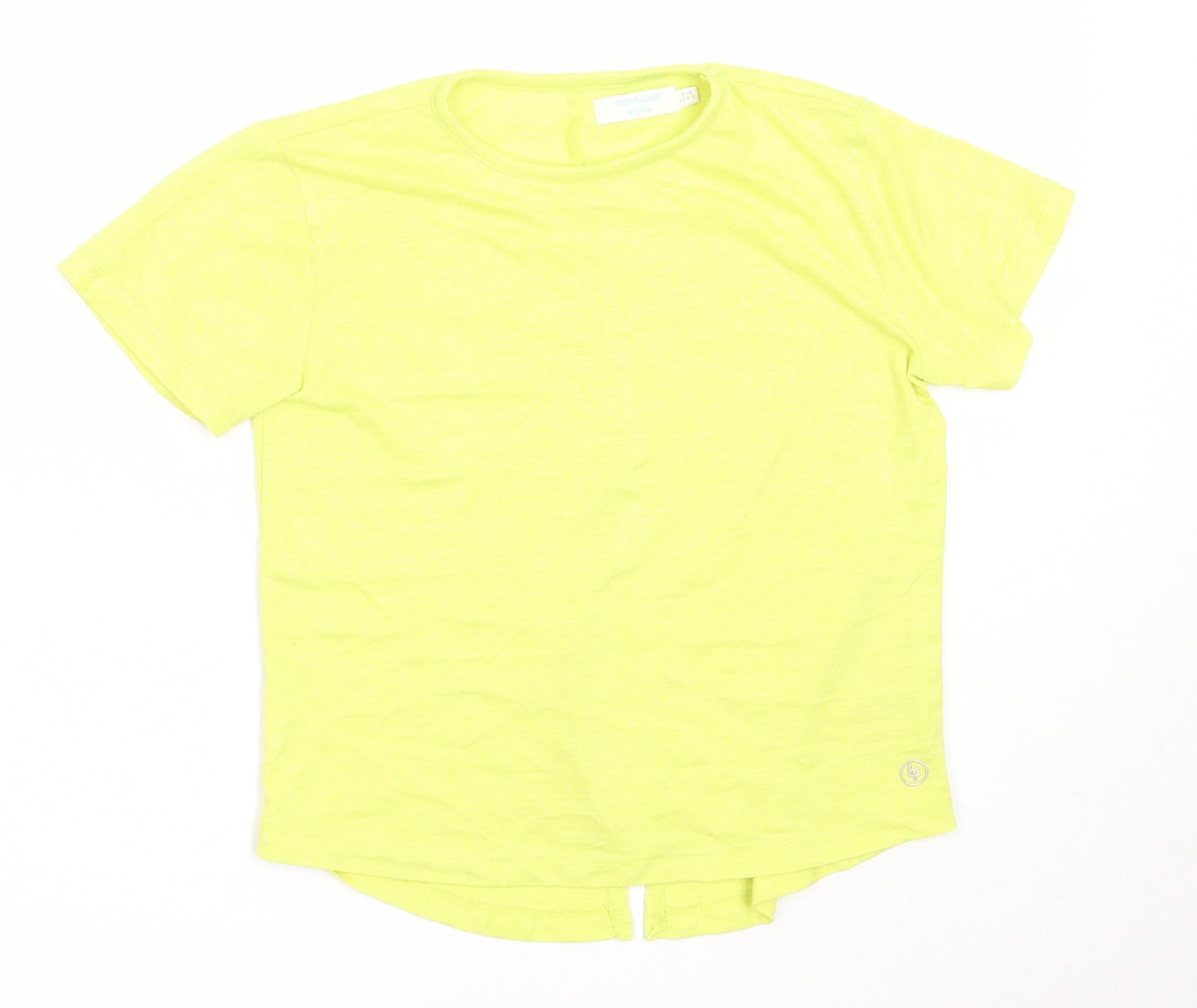 Leigh Tucker Girls Green  Polyester Basic T-Shirt Size 7-8 Years Round Neck