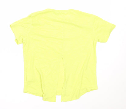 Leigh Tucker Girls Green  Polyester Basic T-Shirt Size 7-8 Years Round Neck
