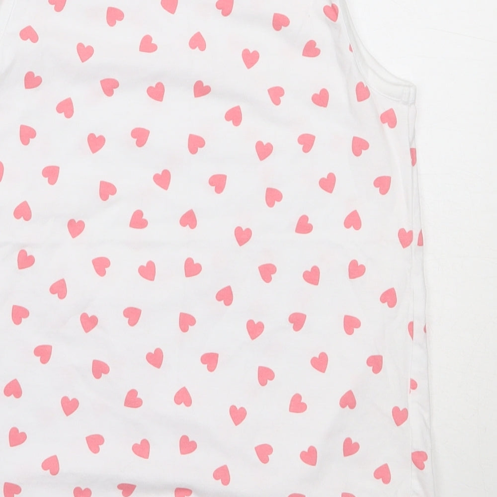 George Girls White  Cotton Basic Tank Size 10-11 Years Round Neck