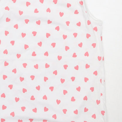 George Girls White  Cotton Basic Tank Size 10-11 Years Round Neck
