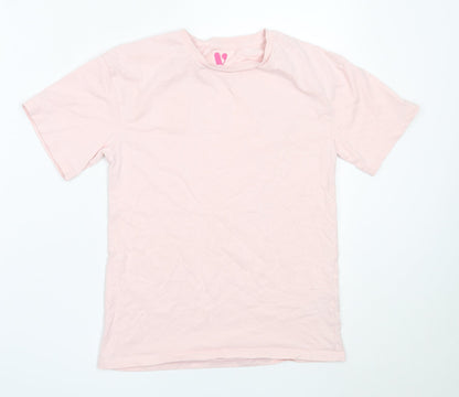 Very Girls Pink  Cotton Basic T-Shirt Size 11 Years Round Neck