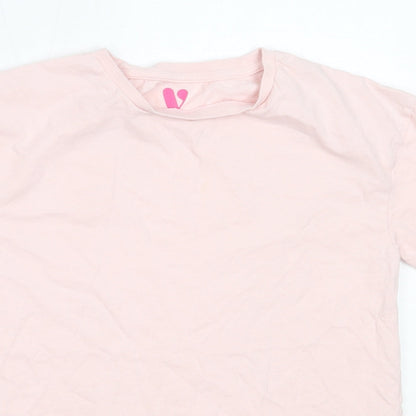 Very Girls Pink  Cotton Basic T-Shirt Size 11 Years Round Neck