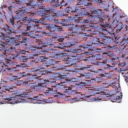 George Girls Purple Roll Neck Geometric Acrylic Pullover Jumper Size 13-14 Years  Pullover
