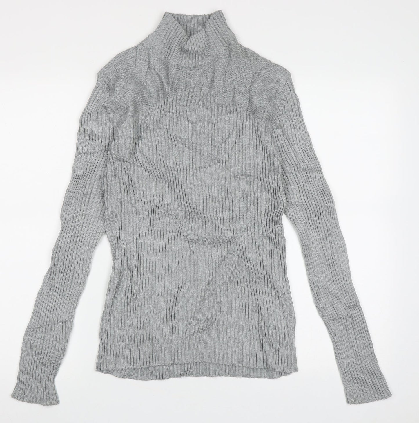 Caroline Morgan Womens Grey High Neck  Acrylic Pullover Jumper Size 16