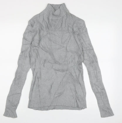 Caroline Morgan Womens Grey High Neck  Acrylic Pullover Jumper Size 16
