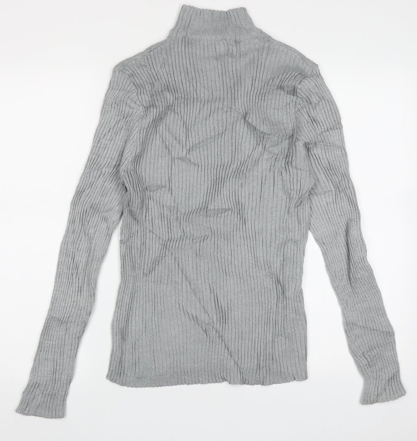 Caroline Morgan Womens Grey High Neck  Acrylic Pullover Jumper Size 16