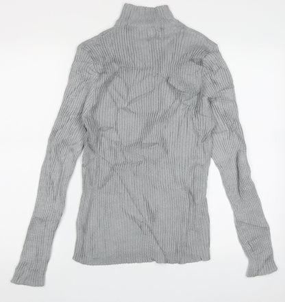 Caroline Morgan Womens Grey High Neck  Acrylic Pullover Jumper Size 16