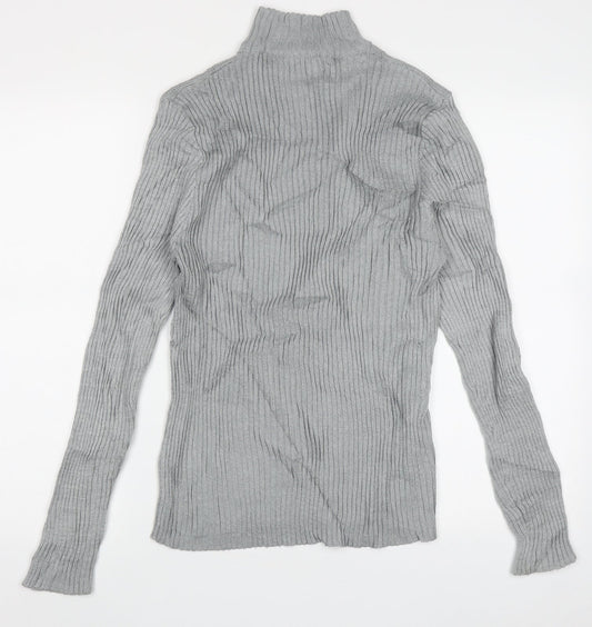 Caroline Morgan Womens Grey High Neck  Acrylic Pullover Jumper Size 16