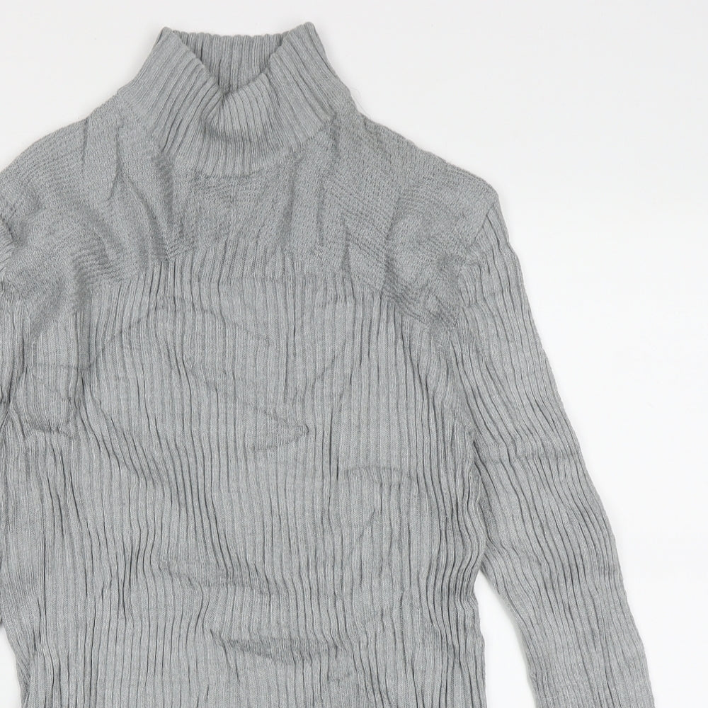 Caroline Morgan Womens Grey High Neck  Acrylic Pullover Jumper Size 16