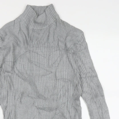 Caroline Morgan Womens Grey High Neck  Acrylic Pullover Jumper Size 16