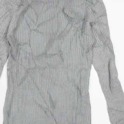 Caroline Morgan Womens Grey High Neck  Acrylic Pullover Jumper Size 16