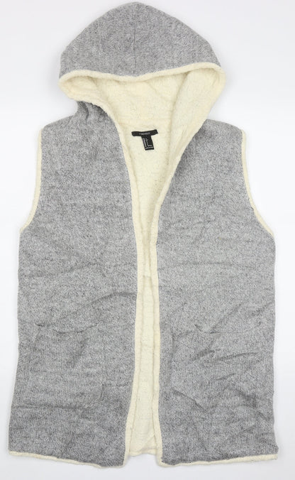 Womens UK Size S FOREVER 21 Grey Cardigan Jumper