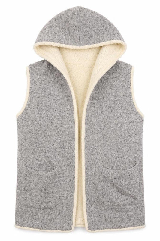Front view of Forever 21 women’s grey v-neck acrylic cardigan jumper, size S