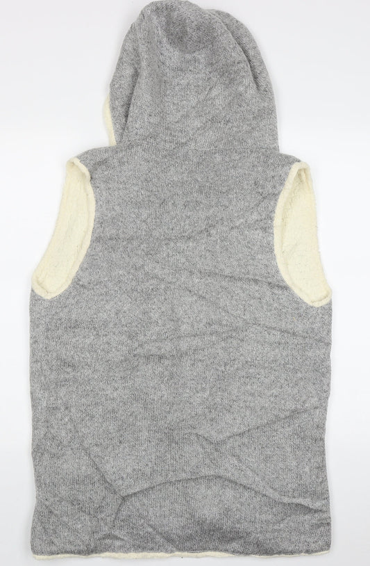 FOREVER 21 Womens Grey V-Neck  Acrylic Cardigan Jumper Size S