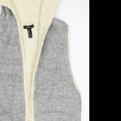Womens UK Size S FOREVER 21 Grey Cardigan Jumper