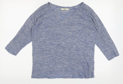 Oasis Womens Blue Boat Neck  Polyester Pullover Jumper Size S