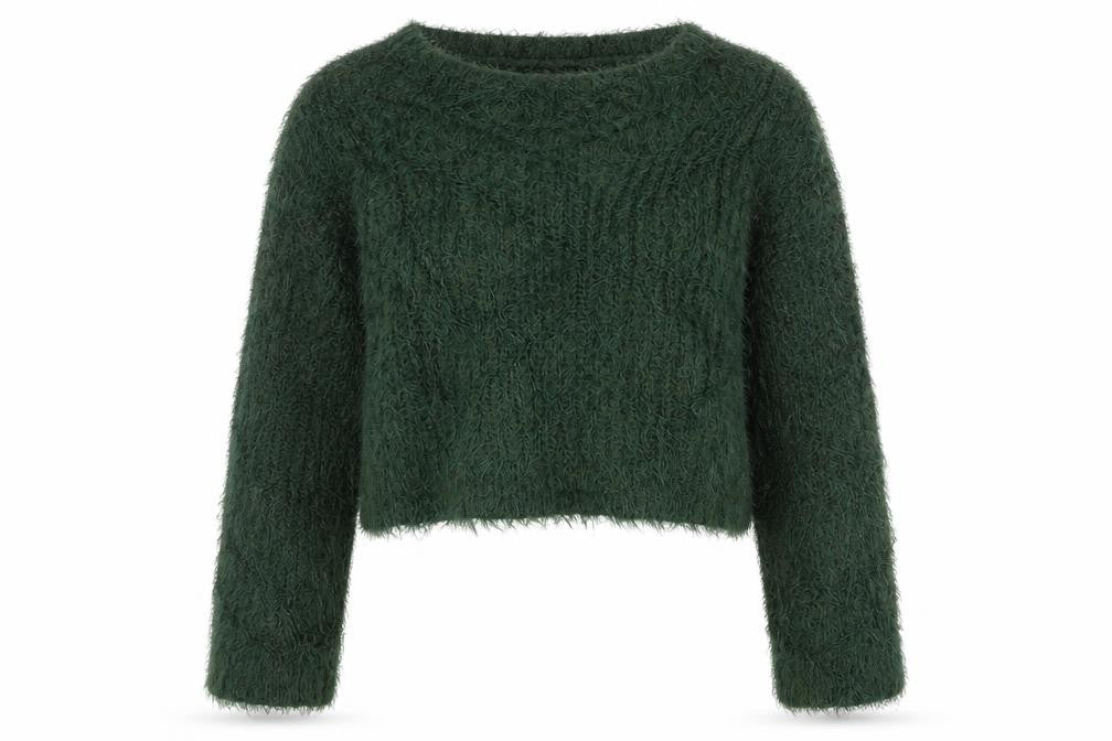 Forever 21 Womens Green Crew Neck  Acrylic Pullover Jumper Size S