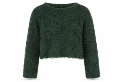 Forever 21 Womens Green Crew Neck  Acrylic Pullover Jumper Size S
