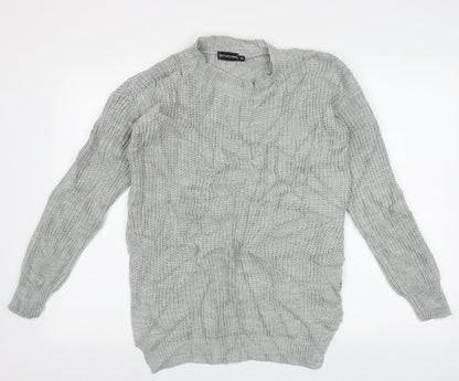Womens UK Size M PRETTYLITTLETHING Grey Pullover Jumper