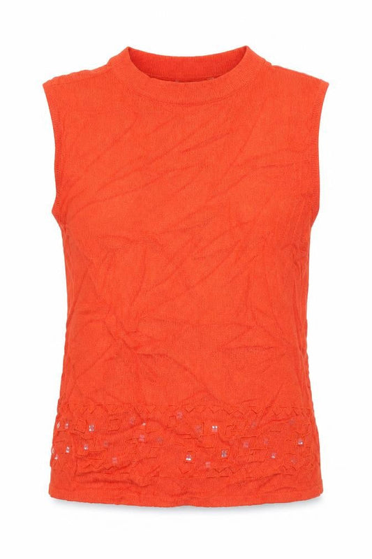 Womens UK Size M Off Shoot Orange Vest Jumper