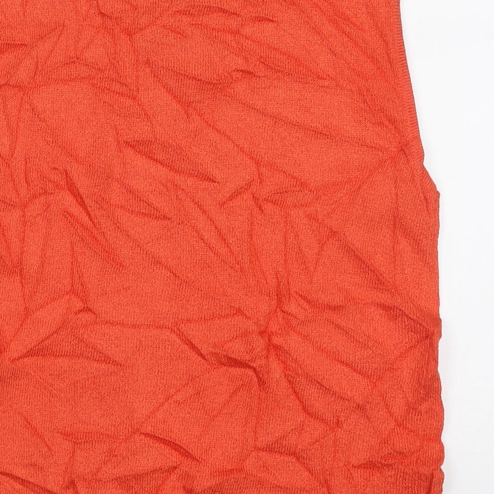 Womens UK Size M Off Shoot Orange Vest Jumper