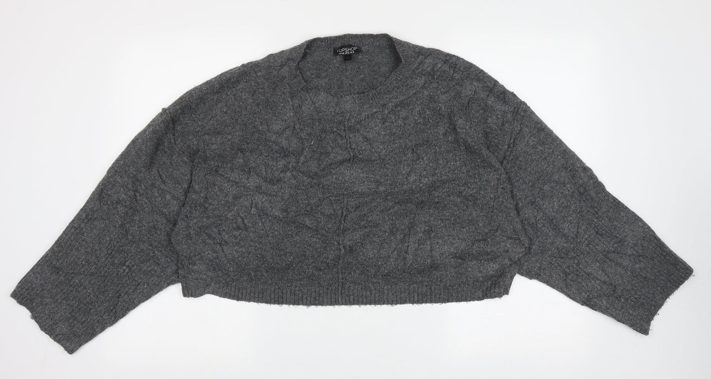 Womens UK Size 10 Topshop Grey Pullover Jumper