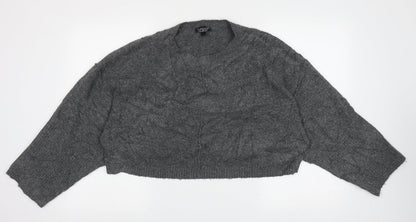 Womens UK Size 10 Topshop Grey Pullover Jumper