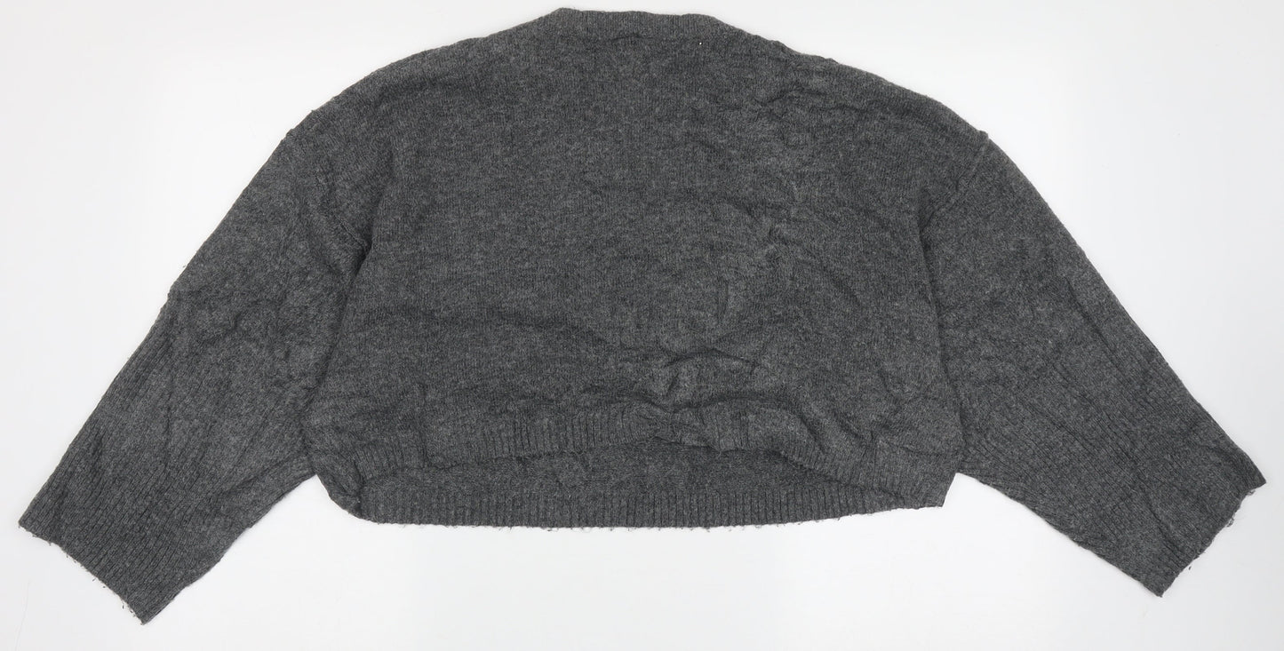 Womens UK Size 10 Topshop Grey Pullover Jumper
