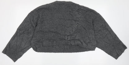 Womens UK Size 10 Topshop Grey Pullover Jumper