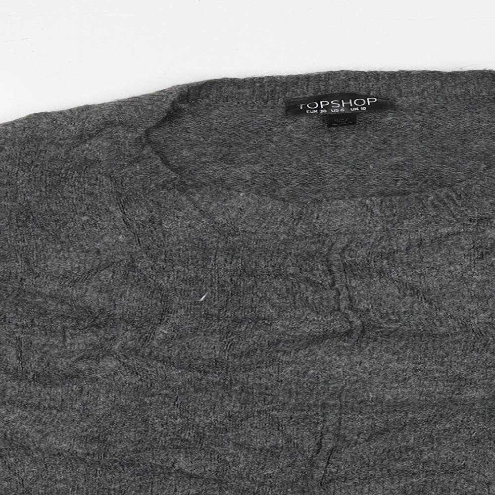 Womens UK Size 10 Topshop Grey Pullover Jumper