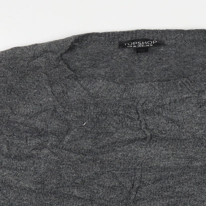 Womens UK Size 10 Topshop Grey Pullover Jumper