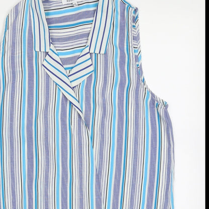 Womens UK Size M Rose + Olive Blue Basic Blouse