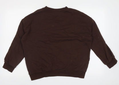SheIn Womens Brown  Cotton Pullover Sweatshirt Size S  Pullover