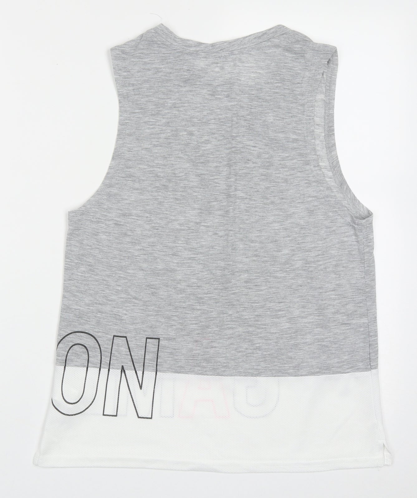 Work out Womens Grey  Polyester Basic Tank Size XS Crew Neck Pullover - Game on